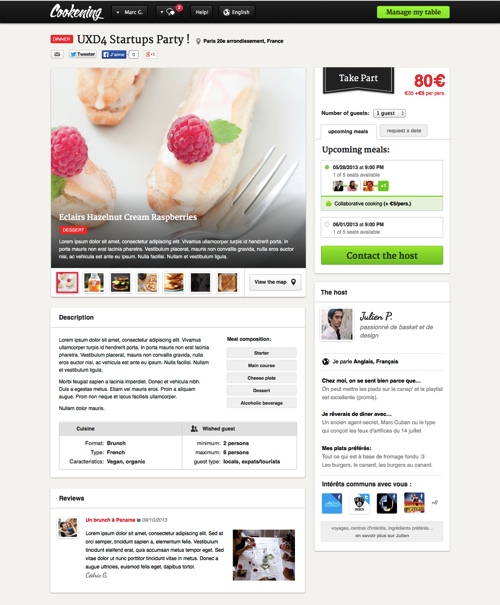 Une table Cookening
